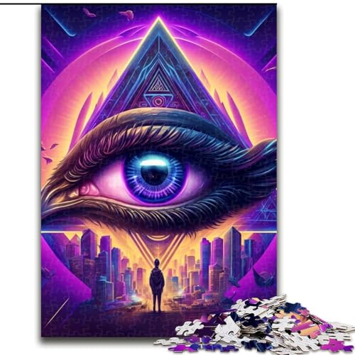 1000-teiliges Puzzle, Farbpuzzle für Schüler, 1000 Teile, Weihnachten, Halloween, Muttertag, Neujahr, Ostergeschenk (Größe 26x38cm) von WGLINGX
