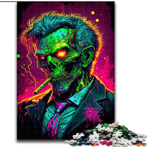 1000-teiliges Puzzle, Gangster-Zombie im Kostüm, 1000 Teile, für Erwachsene, Schwierigkeitsgrad: Anfänger, ideal als Geburtstags (Größe 50x75cm) von WGLINGX