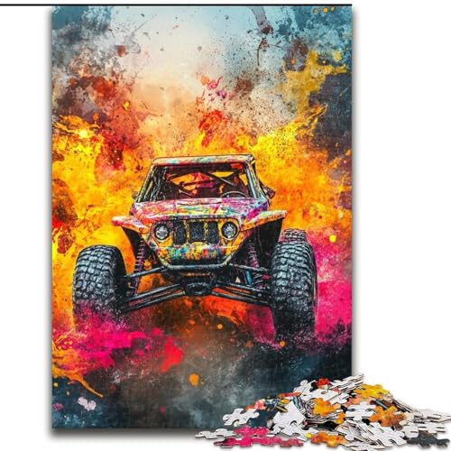 1000-teiliges Puzzle, Geländefahrzeuge, 1000-teiliges Puzzle für Erwachsene, Lernspiele, schöne Dekoration (Größe 26x38cm) von WGLINGX