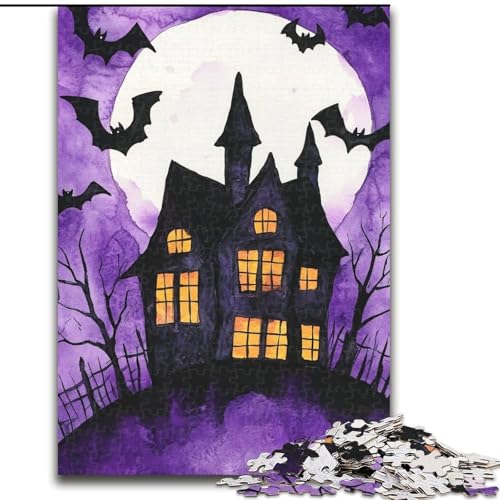 1000-teiliges Puzzle, Halloween-Schloss, Puzzle für Erwachsene, 1000 Teile, Weihnachten oder Geburtstage (Größe 26x38cm) von WGLINGX