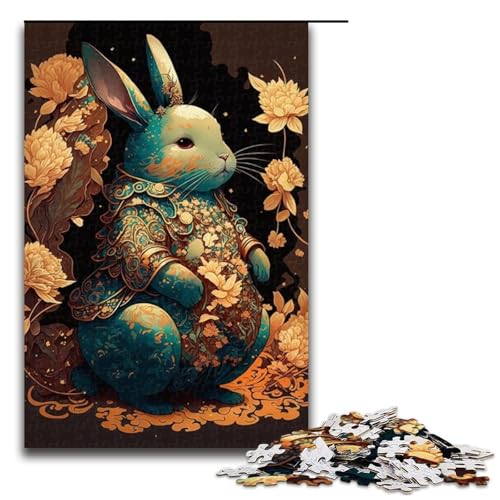 1000-teiliges Puzzle, Kaninchen-Puzzles für Holzpuzzle, Lernspielzeug (Größe 50 x 75 cm) von WGLINGX