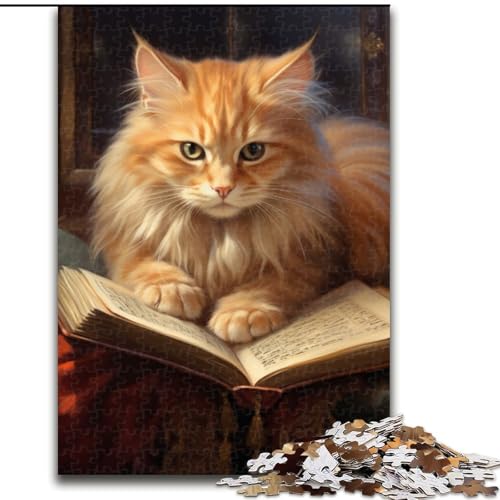1000-teiliges Puzzle, Katzen-Lesebuch, 1000-teiliges Puzzle für Erwachsene, interaktives Familienspiel, ideal für Teenager, Denksportaufgabe als Geschenk (Größe 50x75cm) von WGLINGX
