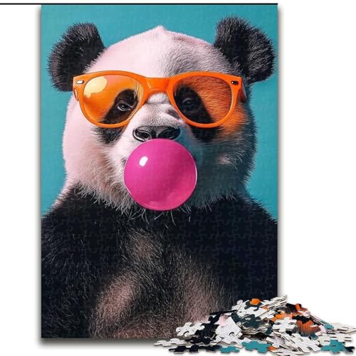 1000-teiliges Puzzle, Kaugummi-Panda, 1000-teiliges Puzzle für Erwachsene, Lernspiele, schöne Dekoration (Größe 26x38cm) von WGLINGX