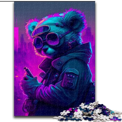 1000-teiliges Puzzle, Koala, niedliches Holzpuzzle für Erwachsene, Kunstwerk-Dekor, Intelligenzspielzeug für Familien-Indoor-Spiele (Größe 50x75cm) von WGLINGX