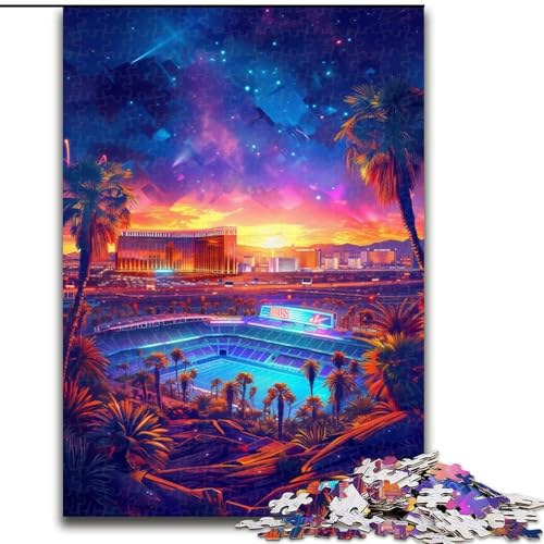 1000-teiliges Puzzle, Kunst, Bunte Gebäude, Holzpuzzle für Teenager, Familien-Lernspiele, Heimdekoration, Geschenk (Größe 50x75cm) von WGLINGX