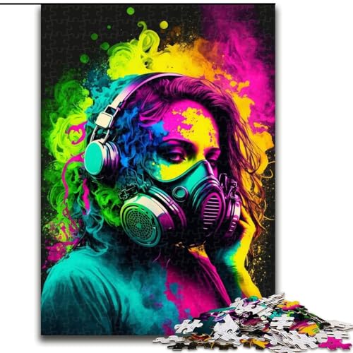 1000-teiliges Puzzle, Kunst-Gasmasken, Holzpuzzle für Teenager, Familien-Lernspiele, Heimdekoration, Geschenk (Größe 26x38cm) von WGLINGX