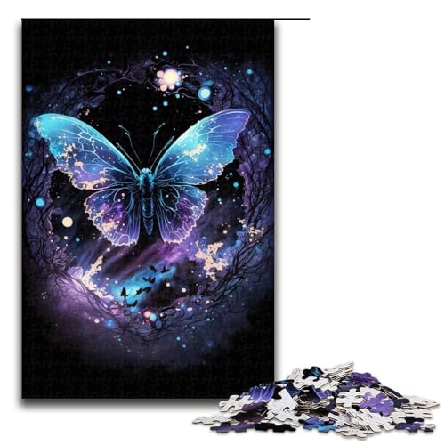 1000-teiliges Puzzle, Lernspiele, Farb-Schmetterlings-Puzzles für Erwachsene, Holzpuzzle, dekomprimierendes intellektuelles Lernspielzeug (Größe 50 x 75 cm) von WGLINGX