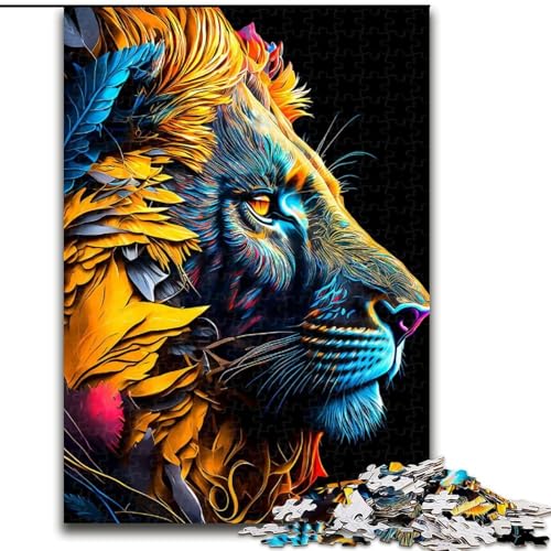 1000-teiliges Puzzle, Löwe, Holzpuzzle für Teenager, Familien-Lernspiele, Heimdekoration, Geschenk (Größe 50x75cm) von WGLINGX