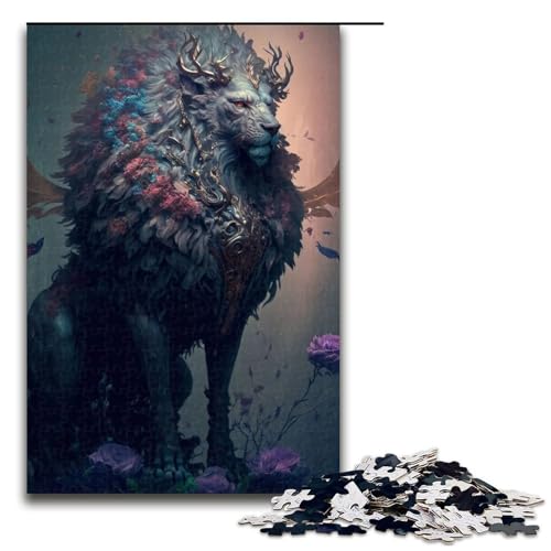 1000-teiliges Puzzle, Löwen-Puzzles für Holzpuzzle, Lernspielzeug (Größe 50 x 75 cm) von WGLINGX