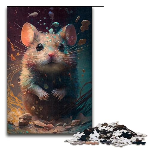 1000-teiliges Puzzle, Maus-Mal-Puzzle für Teenager, Holzpuzzle, Lernspiele für Erwachsene (Größe 50 x 75 cm) von WGLINGX