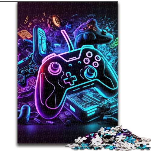 1000-teiliges Puzzle, Neon-Spiel, 1000-teiliges Puzzle-Geschenk, entspannende Unterhaltung, Heimdekoration, Größe 26x38cm von WGLINGX