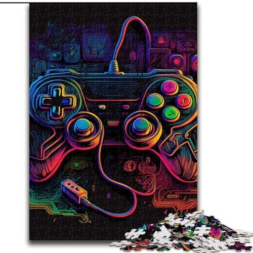 1000-teiliges Puzzle, Neon-Spiel, Karton, interaktives Familienspiel, Denksportaufgabe, Geschenk, Lernspielzeug (Größe 26x38cm) von WGLINGX