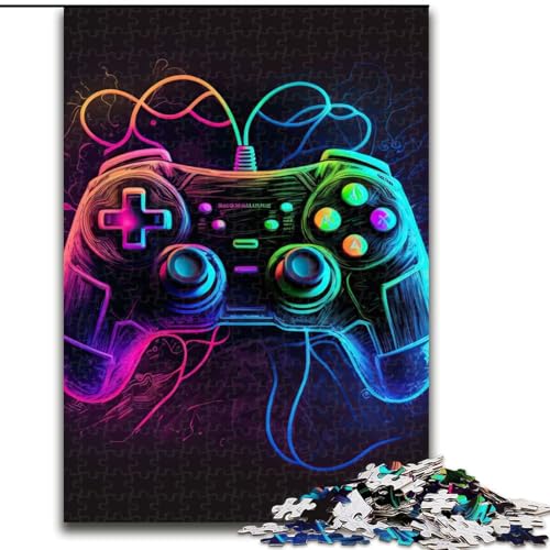 1000-teiliges Puzzle, Neon-Spiel, anspruchsvolle Puzzles, anspruchsvolle DIY-Kunst für Enthusiasten, Entspannung (Größe 26x38cm) von WGLINGX