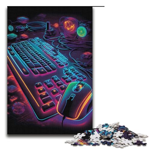 1000-teiliges Puzzle, Neon-Spiele, Puzzles für Erwachsene, Papp-Puzzle, Heimdekoration (Größe 38 x 26 cm) von WGLINGX