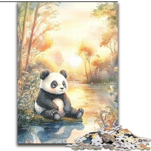 1000-teiliges Puzzle, Panda, 1000-teiliges Puzzle für Erwachsene, Lernspiele, schöne Dekoration (Größe 26x38cm) von WGLINGX