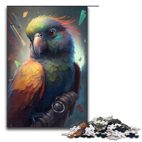 1000-teiliges Puzzle, Papageien-Puzzle für Erwachsene, Holzpuzzle, anspruchsvolles Spiel (Größe 50 x 75 cm) von WGLINGX