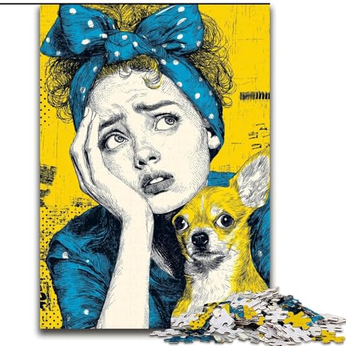 1000-teiliges Puzzle, Pop-Art-Frauen-Puzzle, 1000 Teile für Erwachsene, Teenager, Stressabbau, Cooles einzigartiges Geschenk für die Familie (Größe 26x38cm) von WGLINGX