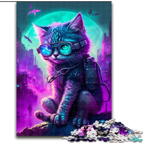 1000-teiliges Puzzle, Punk-süßes Kätzchen, 1000-teiliges Puzzle, Geschenke, entspannende Unterhaltung, Heimdekoration, Größe 50x75cm 1000-teiliges Puzzle, Punk-süßes Kätzchen, 1000-teiliges Puzzle, Geschenke, entspannende Unterhaltung, Heimdekoration, Größe 50x75cm von WGLINGX