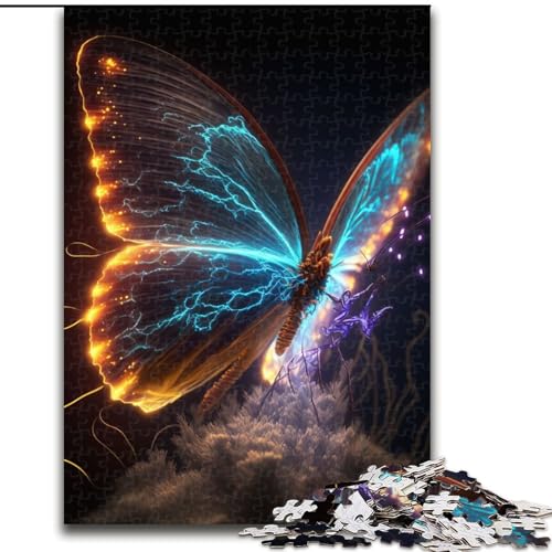 1000-teiliges Puzzle, Schmetterling, bunt, unmögliche Puzzles für Erwachsene, interaktives Familienspiel, Denksportaufgabe, Geschenk, Lernspielzeug (Größe 26x38cm) von WGLINGX