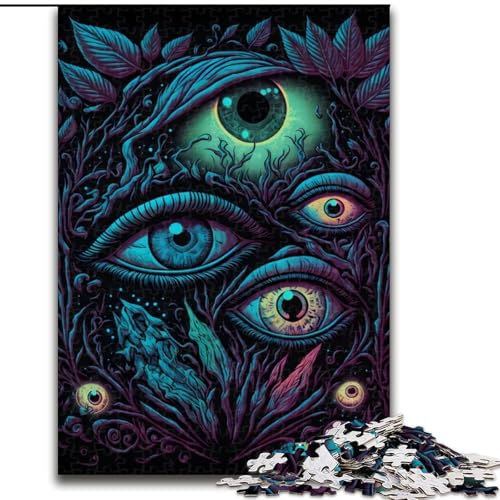 1000-teiliges Puzzle, Schwarzlicht-Komposition, Holzpuzzle, Geburtstage, Weihnachten, Halloween, Thanksgiving, Ostern (Größe 50x75cm) von WGLINGX
