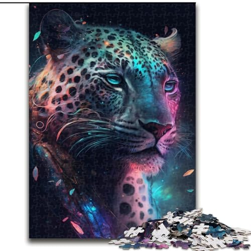 1000-teiliges Puzzle, Tier-Leoparden-Malerei, 1000-teiliges interaktives Familienspiel, ideal für Teenager, Denksport-Geschenk (Größe 50x75cm) von WGLINGX