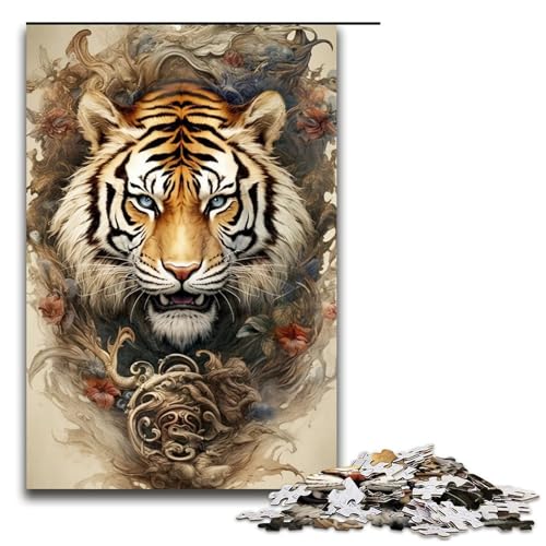 1000-teiliges Puzzle, Tier-Tiger-Puzzle für Erwachsene, Holzpuzzle, tolle Geschenke für Weihnachten, 50 x 75 cm 1000-teiliges Puzzle, Tier-Tiger-Puzzle für Erwachsene, Holzpuzzle, tolle Geschenke für Weihnachten, 50 x 75 cm von WGLINGX