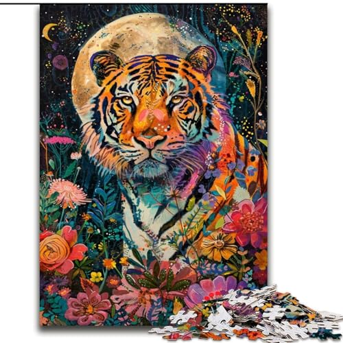 1000-teiliges Puzzle, Tiger-Puzzle, 1000 Teile, Heimdekoration, Familienspaß, ab 14 Jahren (Größe 50x75cm) von WGLINGX