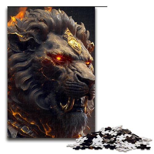 1000-teiliges Puzzle, Tiger-Puzzle für Familienaktivitäten aus Holz, 50 x 75 cm von WGLINGX