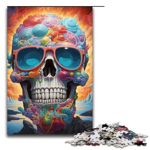 1000-teiliges Puzzle, Totenkopf-Puzzle für Erwachsene, Holzpuzzle, Lernspielzeug, 50 x 75 cm 1000-teiliges Puzzle, Totenkopf-Puzzle für Erwachsene, Holzpuzzle, Lernspielzeug, 50 x 75 cm von WGLINGX