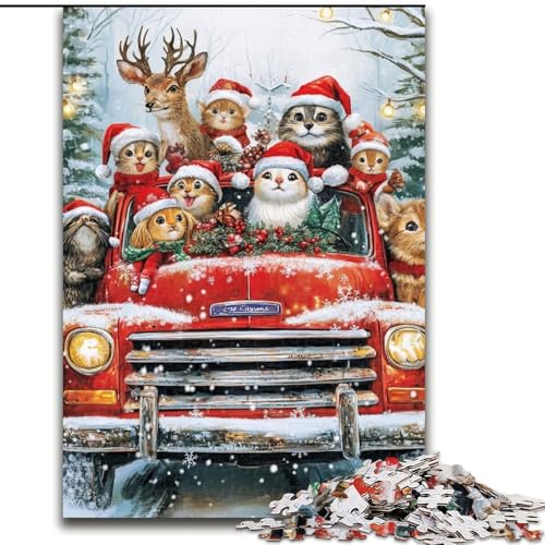 1000-teiliges Puzzle, Weihnachtstiere, Puzzle, 1000 Teile, anspruchsvolles Denkspiel, Spieleabend mit der Familie (Größe 50x75cm) von WGLINGX