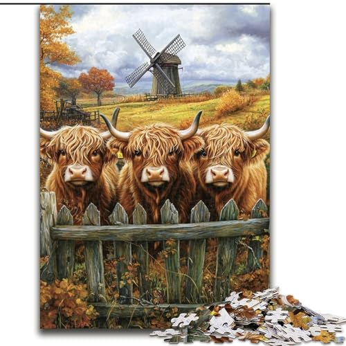 1000-teiliges Puzzle, Yak-Puzzle, 1000 Teile, Heimdekoration, Familienspaß, ab 14 Jahren (Größe 50x75cm) von WGLINGX