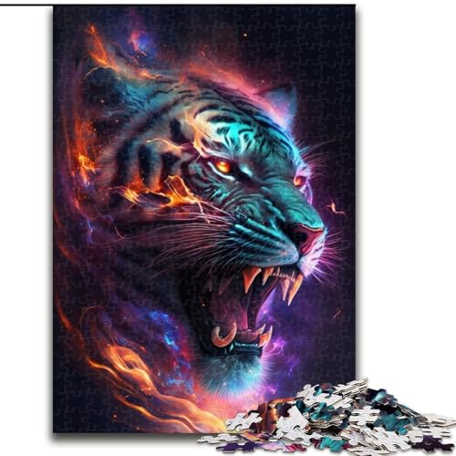 1000-teiliges Puzzle, bunter Blitztiger, 1000-teiliges Puzzle, anspruchsvolles DIY-Denkspiel, interaktive Familienaktivität (Größe 50x75cm) von WGLINGX
