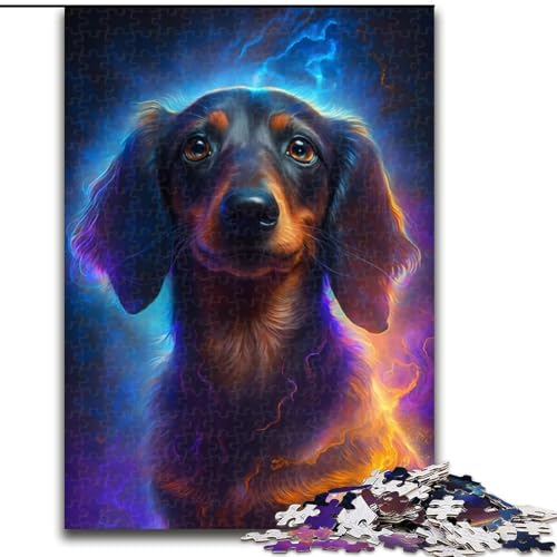 1000-teiliges Puzzle, bunter Dackel, Holzpuzzle für Teenager, Familien-Lernspiele, Heimdekoration, Geschenk (Größe 26x38cm) von WGLINGX