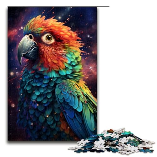 1000-teiliges Puzzle, bunter Papagei, Holzpuzzle für Erwachsene, moderner Stil, Unisex (Größe 50 x 75 cm) von WGLINGX