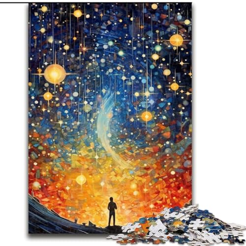 1000-teiliges Puzzle, bunter Psychedelischer Himmel, Holzpuzzle für Teenager, Familien-Lernspiele, Heimdekoration, Geschenk (Größe 50x75cm) von WGLINGX