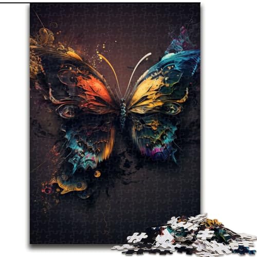 1000-teiliges Puzzle, bunter Schmetterling, unmögliches Puzzle für Erwachsene, interaktives Familienspiel, Denksportaufgabe, Geschenk, Lernspielzeug (Größe 26x38cm) von WGLINGX