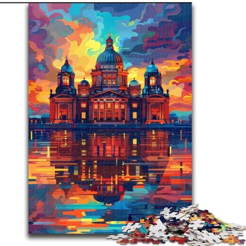 1000-teiliges Puzzle, buntes Taj Mahal, Holzpuzzle für Teenager, Familien-Lernspiele, Heimdekoration, Geschenk (Größe 50x75cm) von WGLINGX