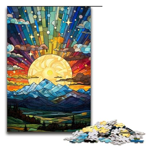 1000-teiliges Puzzle, farbenfrohes Puzzle mit dem Berg Fuji, Japan, Holzpuzzle, Familienunterhaltungsspielzeug (Größe 50 x 75 cm) von WGLINGX