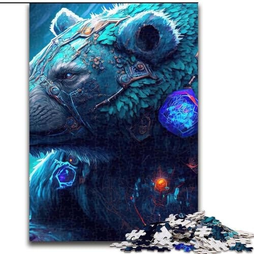1000-teiliges Puzzle, mechanischer Bär, Holzpuzzle für Teenager, Familien-Lernspiele, Heimdekoration, Geschenk (Größe 50x75cm) von WGLINGX