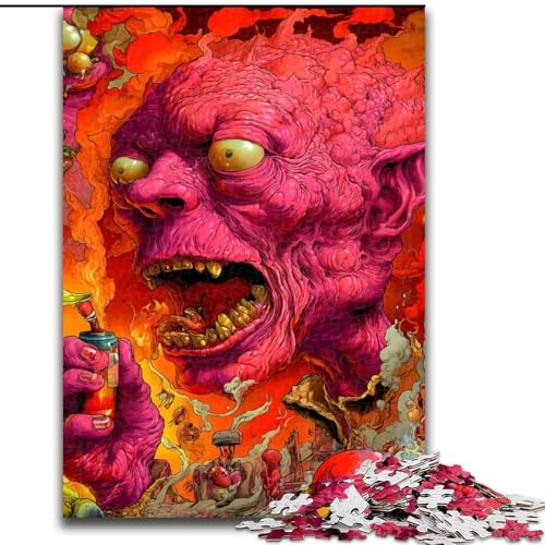 1000-teiliges Puzzle, psychedelische Kunst, 1000-teiliges Puzzle für Erwachsene, Lernspiele, schöne Dekoration (Größe 50x75cm) von WGLINGX