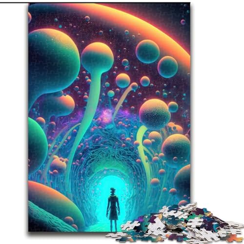 1000-teiliges Puzzle, psychedelisches Holzpuzzle, ideal für Büro, Schlafzimmer, Wohnzimmerdekoration, Größe 26x38cm 1000-teiliges Puzzle, psychedelisches Holzpuzzle, ideal für Büro, Schlafzimmer, Wohnzimmerdekoration, Größe 26x38cm von WGLINGX