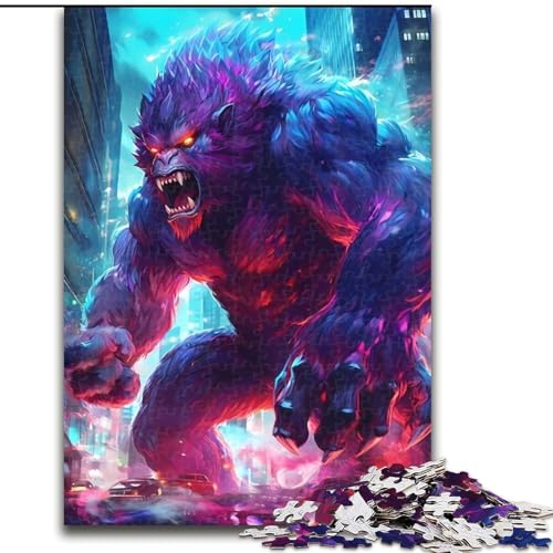 1000-teiliges Puzzle, riesiges Gorilla-Tier, 1000 Teile, anspruchsvolles Denkspiel für Teenager und Familien, Größe 50x75cm von WGLINGX