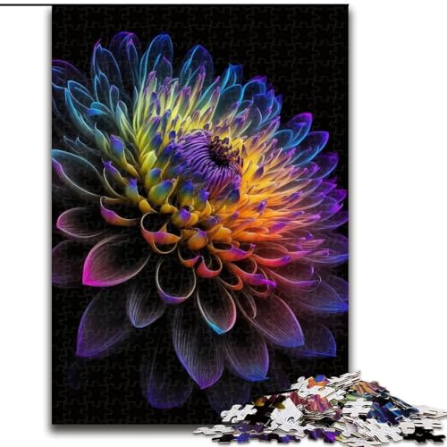 1000-teiliges Puzzle, schöne Blume, Holzpuzzle für Teenager, Familien-Lernspiele, Heimdekoration, Geschenk (Größe 26x38cm) von WGLINGX