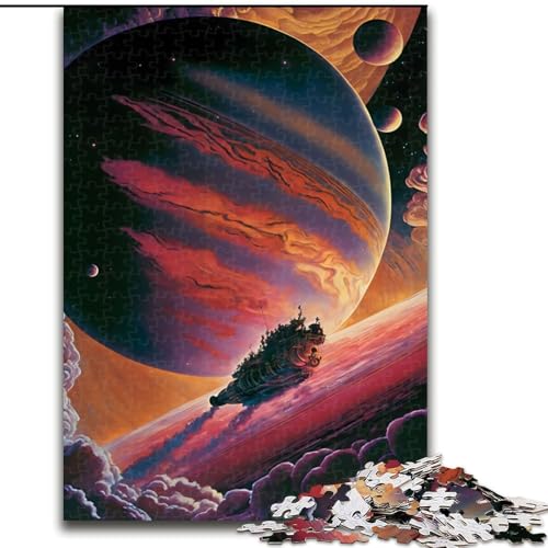 1000-teiliges Puzzle, schöne Weltraumlandschaft, Holzpuzzle für Erwachsene, Kunstwerk-Dekor, Intelligenzspielzeug für Familien-Indoor-Spiele (Größe 26x38cm) von WGLINGX