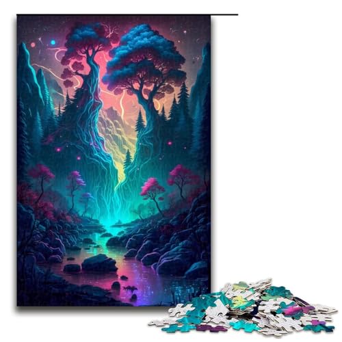 1000-teiliges Puzzle, schöner Fluss und Baum, Puzzle für Erwachsene und Teenager, Holzpuzzle, Lernspiel, Herausforderungsspielzeug, 50 x 75 cm 1000-teiliges Puzzle, schöner Fluss und Baum, Puzzle für Erwachsene und Teenager, Holzpuzzle, Lernspiel, Herausforderungsspielzeug, 50 x 75 cm von WGLINGX