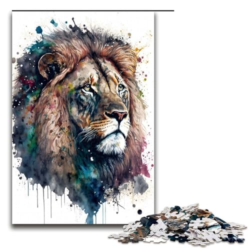 1000-teiliges Puzzle, schönes Löwen-Puzzle für Erwachsene, Holzpuzzle für Erwachsene, Geschenke, 50 x 75 cm 1000-teiliges Puzzle, schönes Löwen-Puzzle für Erwachsene, Holzpuzzle für Erwachsene, Geschenke, 50 x 75 cm von WGLINGX