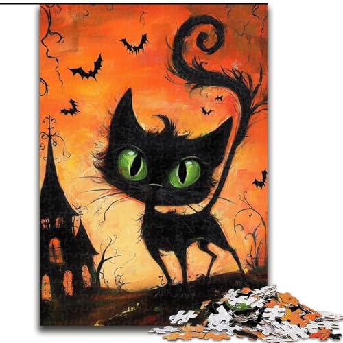 1000-teiliges Puzzle, schwarzer Welpe, 1000-teiliges Puzzle für Erwachsene, Lernspiele, schöne Dekoration (Größe 50x75cm) von WGLINGX