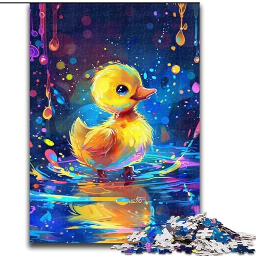 1000-teiliges Puzzle, süße kleine gelbe Ente, 1000-teiliges Puzzle, interaktives Familienspiel, ideal für Teenager, Denksport-Geschenk (Größe 26x38cm) von WGLINGX