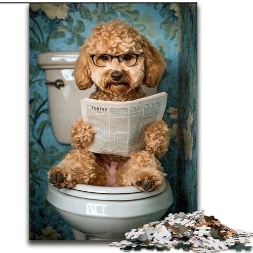 1000-teiliges Puzzle, süßer Goldendoodle, 1000-teiliges Puzzle für Erwachsene, Lernspiele, schöne Dekoration (Größe 50x75cm) von WGLINGX