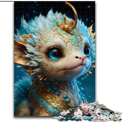 1000-teiliges Puzzle, süßes Drachenbaby, Holzpuzzle für Teenager, Familien-Lernspiele, Heimdekoration, Geschenk (Größe 26x38cm) von WGLINGX